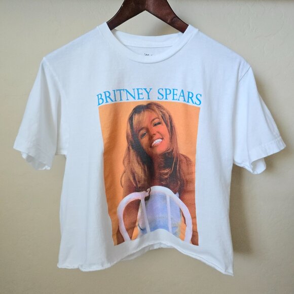 Britney Spears Cropped Oversized Graphic Tee Shirt - Picture 2 of 10